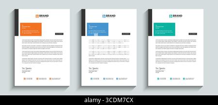 Clean and minimal business letterhead design template. Template design for letterhead, stationery, identity, document, branding, and layout design Stock Vector