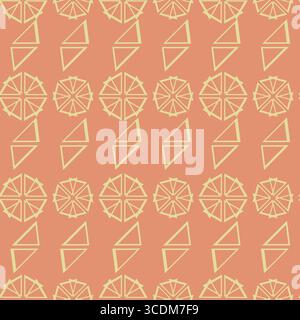 seamless pattern of geometric shapes in the shape of a lemon without a background Stock Vector