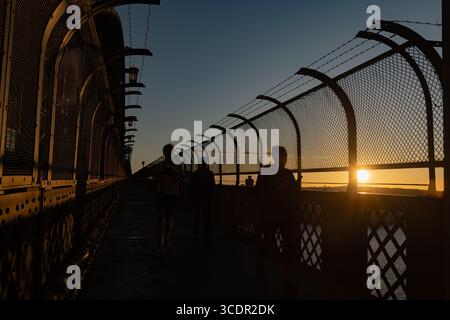 Sunrise at Sydney Harbour Bridge on a warm Winter morning Stock Photo