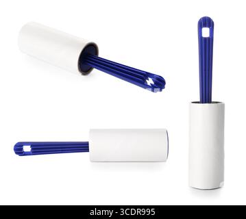 Set of lint rollers on white background Stock Photo