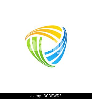 abstract geometric element logo symbol , geometrical shape network connection logo symbol icon vector design illustration Stock Vector