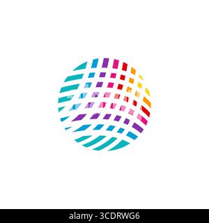 geometry sphere elements logo global icon, circular abstract geometric digital logo symbol icon vector design illustration Stock Vector