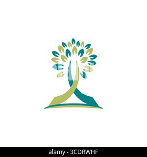 religious tree natural logo, the cross tree logo concept symbol icon vector design illustration Stock Vector