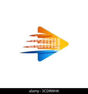 triangle arrow geometry abstract logo, speed arrow triangle movement logo symbol icon Stock Vector