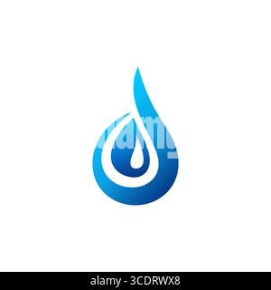 water drop logo, blue water dew symbol, waterdrops letter d logo icon vector design Stock Vector