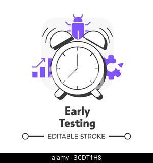 Early testing flat outline concept icon Stock Vector