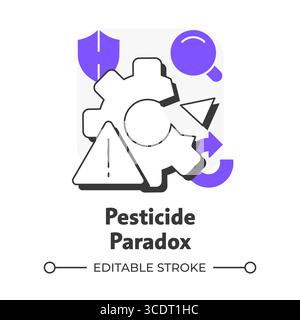 Pesticide paradox flat outline concept icon Stock Vector