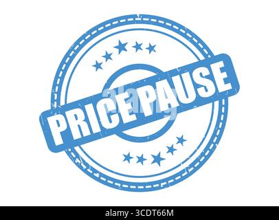 A Price Pause Rubber Stamp Seal with a Star Border Stock Vector