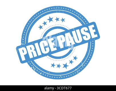 A Price Pause Rubber Stamp Seal with a Dotted Circle Stock Vector