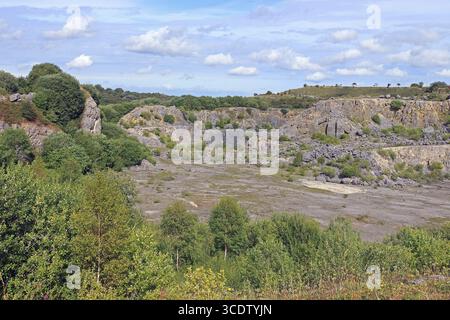 Minera Quarry - A Former Opencast Limestone Quarry Now A North Wales Wildlife Trust Nature Reserve Stock Photo