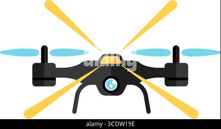 Drone,  quadcopter  vector  Icon illustration (Automatic inspection) Stock Vector