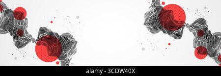 Abstract wireframe art background. Modern science or technology art. Surface illustration. Vector. Stock Vector