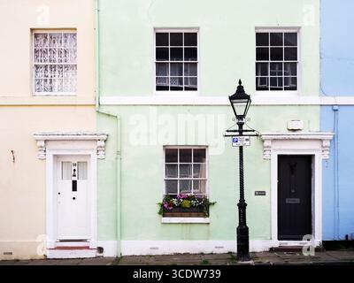 Colourful buildings on The Bayle in Folkestone Kent England Stock Photo