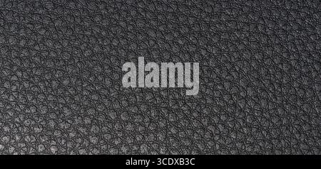 Black leather pattern texture background macro close up view Stock Photo