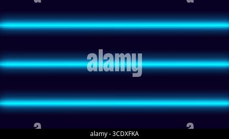 Futuristic vector illustration with glowing blue horizontal beams on a dark black-blue background. Inspired by sci-fi concepts like laser grid, energy Stock Vector