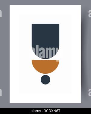 Contemporary Modern Abstract Geometric Art Featuring Dark and Warm Tones for Visual Appeal Stock Photo