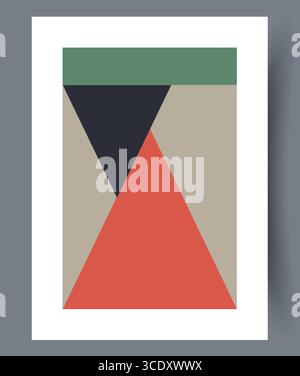Geometric Abstract Art Featuring Eyecatching Triangular Shapes and Bold, Striking Colors Stock Vector