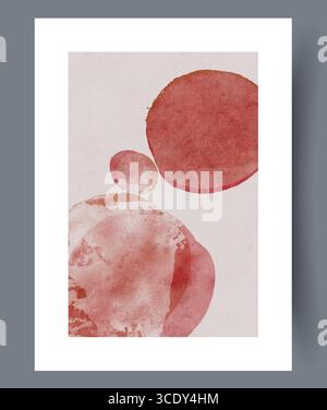 This is an Abstract Watercolor Artwork featuring Red Circles that showcases creativity Stock Vector