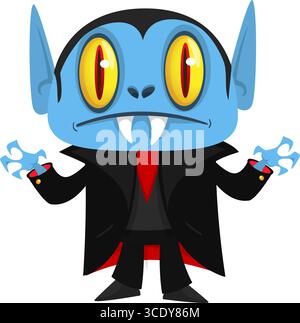 Cute cartoon vampire character design. Vector illustration for Halloween themed party decoration Stock Vector