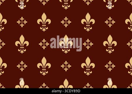 Wallpaper in the style of Baroque. Seamless vector background. Golden and dark brown floral ornament. Graphic pattern for fabric, wallpaper, packaging. Ornate Damask flower ornament Stock Vector