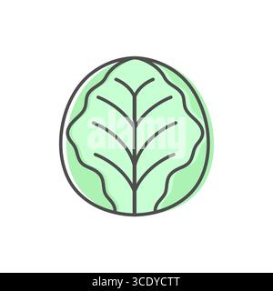 Cabbage line icon isolated on white background. Simple vegetable icon symbol. Vector illustration Stock Vector