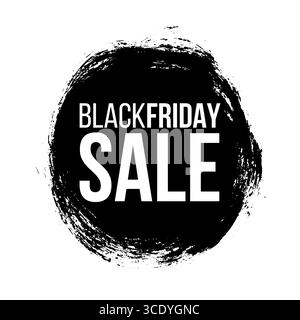 Black friday sale banner layout design. Ink brush stroke with typography on transparent background. Ink brush sale stripes and banners. Sale discount Stock Vector