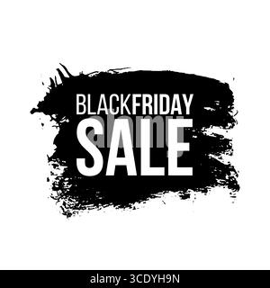 Black friday sale banner layout design. Ink brush stroke with typography on transparent background. Ink brush sale stripes and banners. Sale discount Stock Vector
