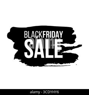 Black friday sale banner layout design. Ink brush stroke with typography on transparent background. Ink brush sale stripes and banners. Sale discount Stock Vector