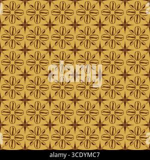 Seamless geometric pattern with icons of coffee beans. pattern coffee beans vector Stock Vector