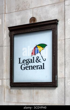 The Legal and General sign, India Buildings offices, India Buildings, Water Street, Liverpool UK 10th August 2025 Stock Photo