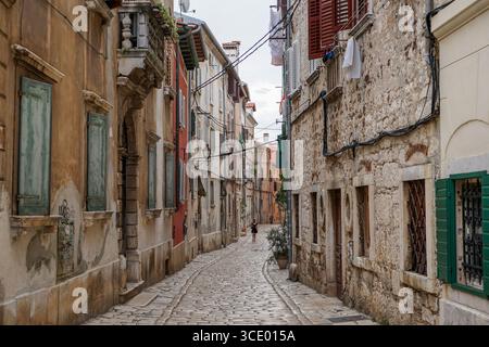 Vladimira Švalbe Street View in Rovinj, Croatia Stock Photo