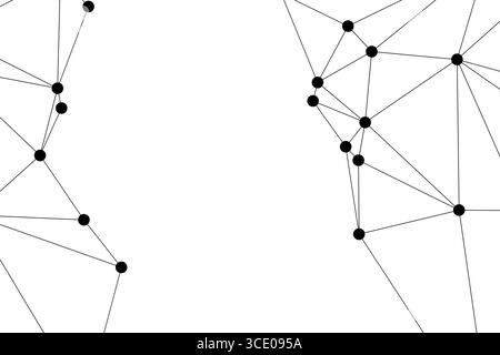 Abstract Geometric Network Mesh Background with Connected Dots and Lines – Polygonal Technology Structure Stock Vector