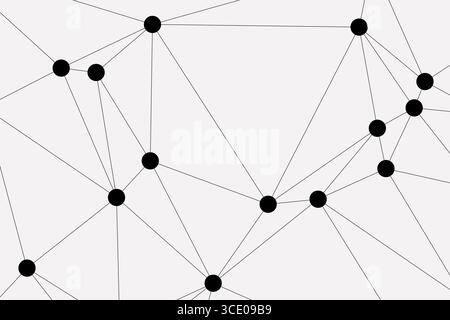 Abstract Geometric Network Mesh Background with Connected Dots and Lines – Polygonal Technology Structure Stock Vector
