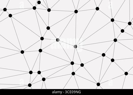 Abstract Geometric Network Mesh Background with Connected Dots and Lines – Polygonal Technology Structure Stock Vector