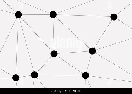 Abstract Geometric Network Mesh Background with Connected Dots and Lines – Polygonal Technology Structure Stock Vector