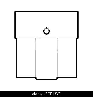 Box Pleated Pocket technical fashion illustration. Flat apparel template front view. Women, men unisex style item CAD mockup isolated on white background  Stock Vector