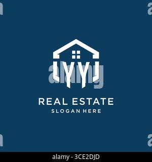 Letter YY logo for real estate with hexagon style vector graphic Stock Vector