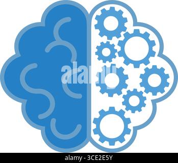 Digital Brain in Hand with Neural Network and Neon Sign for Brainstorm Idea IQ Testing Stock Vector