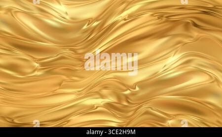 Abstract Gold Background with Fluid Metallic Waves, Perfect for Luxury Design Themes, Including Graphic Design, Branding, and Digital Applications Stock Vector