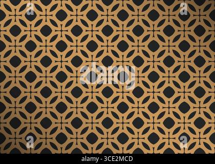A seamless pattern of golden round ovals on a dark background serves as a decorative element for various applications, including fabric prints, tiles, Stock Vector