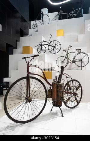 Roper steam velocipede.USA (1869).Bicilab bicycle museum.Andorra Stock Photo
