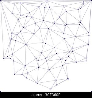 Global network connection background for banner design. Abstract line background with connecting dots and lines. Network Connecting dot polygon Social Stock Vector