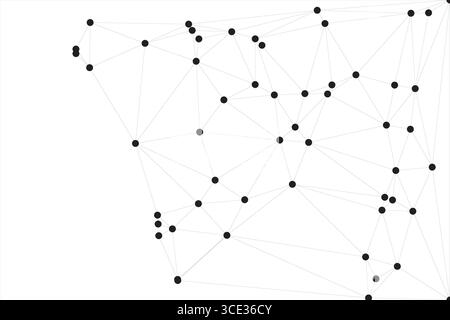 Global network connection background for banner design. Abstract line background with connecting dots and lines. Network Connecting dot polygon Social Stock Vector