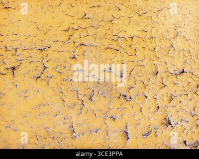 Yellow wall with cracked and peeling surface Lower Austria Austria Stock Photo