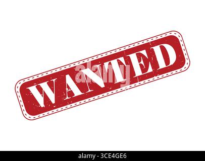 A Wanted Rubber Stamp Seal on a Bar Stock Vector