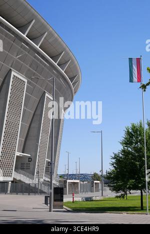 detail of the Puskas soccer stadium, sport center in Budapest. concrete ...