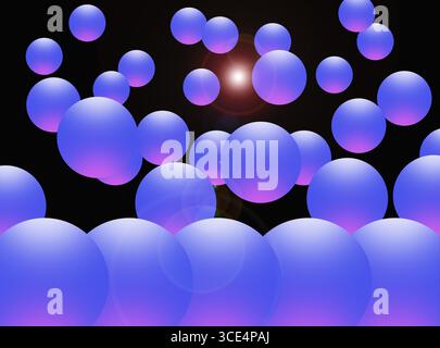 Tiny Bubbles floating to the light. Stock Photo