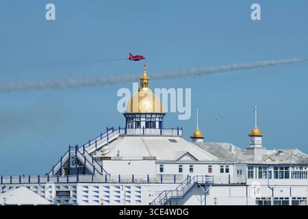 The RAF Red Arrows at Eastbourne Airbourne International Airshow 2025. The Royal Air Force Aerobatic Team Stock Photo