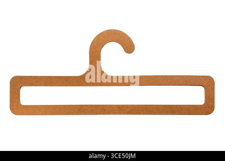 Cardboard hanger for clothes isolated on white with clipping path included Stock Photo