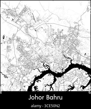 Johor Map Vector Johor Bahru city (Malaysia) map vector illustration, scribble sketch ...